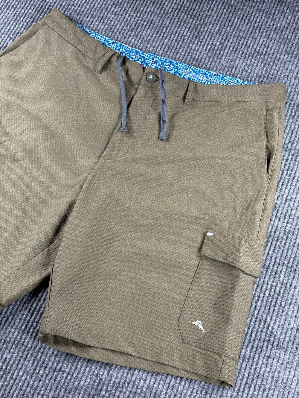 Tommy Bahama Island Active Cargo Board Shorts Mens 38 Brown Performance Stretch